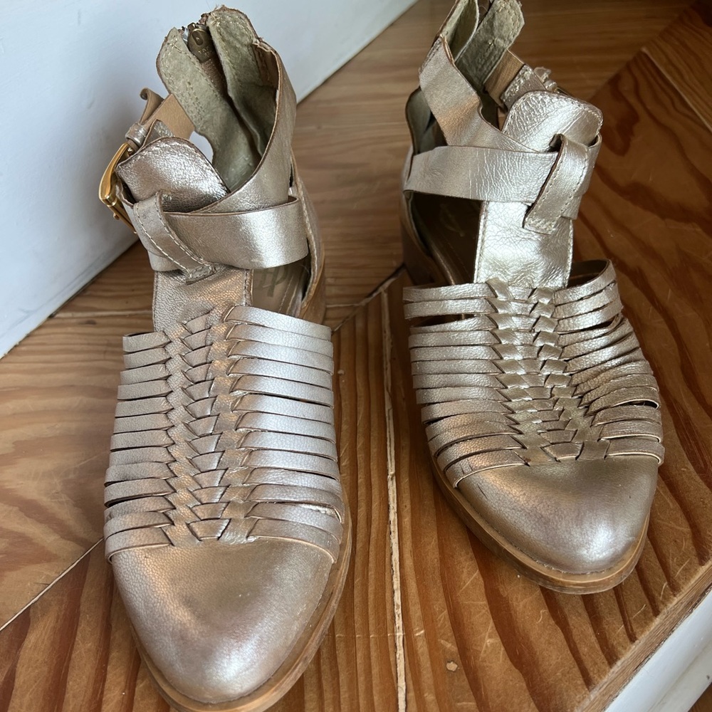 Gold House of Harlow 1960 Delaney Huarache Ankle Booties